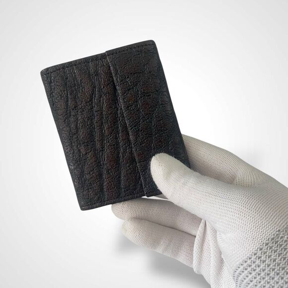 Justin Rhino Water Buffalo Key Holder Wallet Brown Leather Vintage Handmade - Picture 12 of 12